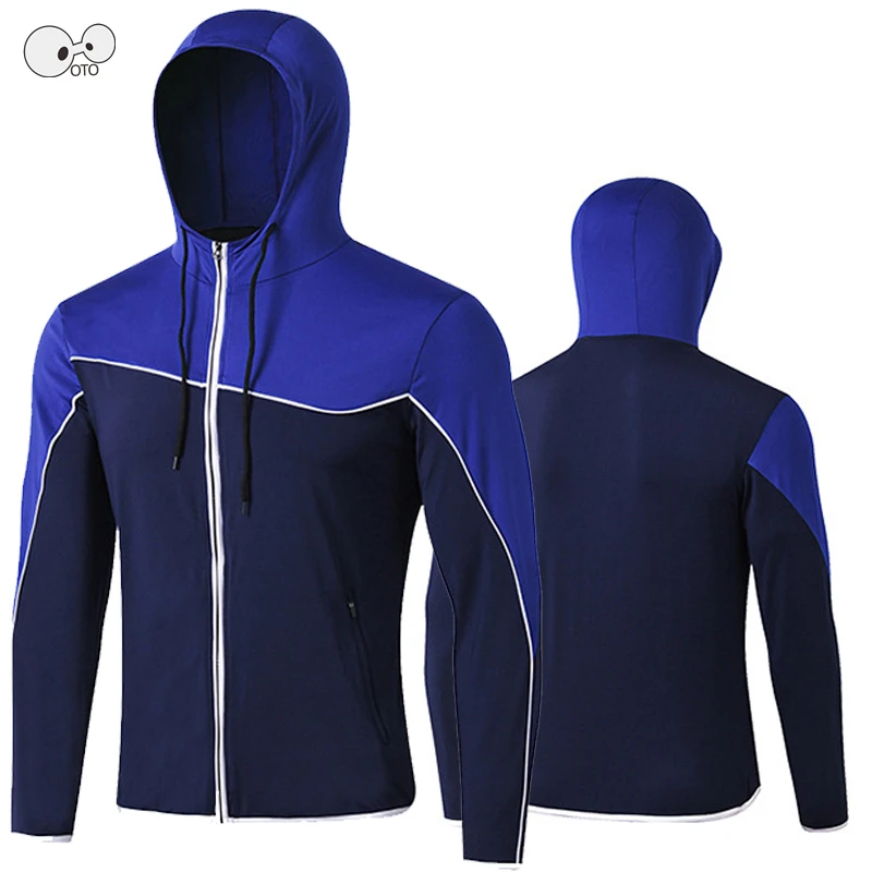 

Outdoor Long Sleeve Men's Loose Jogging Hoodies Gym Fitness Running Hooded Jacket Training Sportswear Windproof Sweatshirt Tops