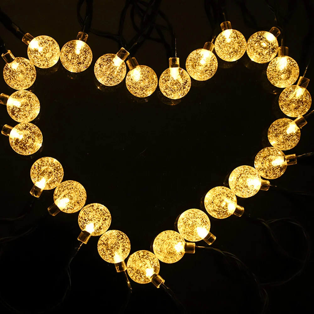 3M 6M 11M Crystal ball LED String Fairy Lights USB/Battery Powered Waterproof Holiday Garland Lights For Outdoor Christmas