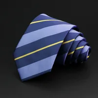 New Men's Tie Classic Stripe 7cm Jacquard Red Blue Green Necktie Daily Wear Cravat Wedding Party Dress Accessories Gift For Man 5