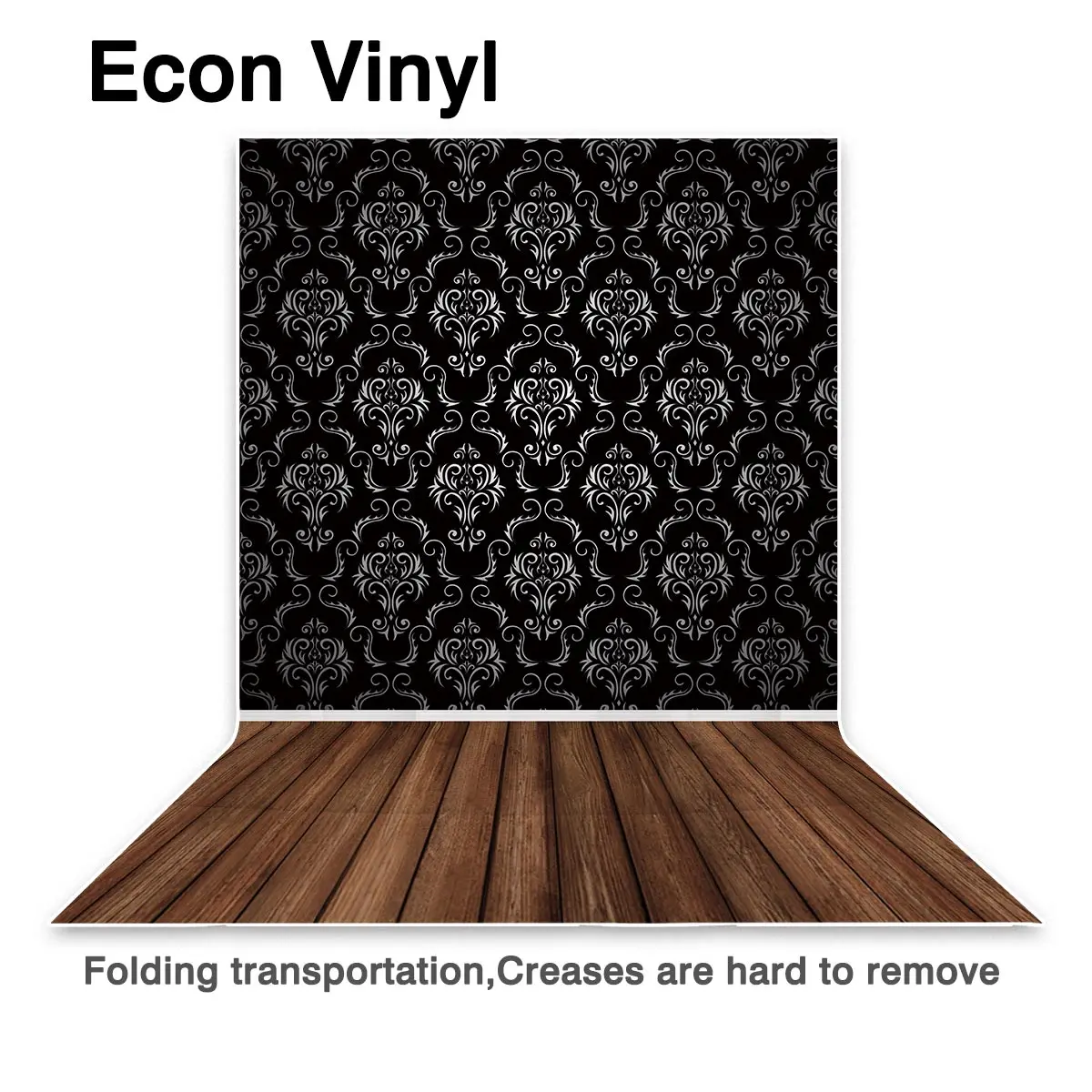 Allenjoy vintage black damask wallpapers vinly photophone wooden floor floral wall kid background cloth photobooth photo studio