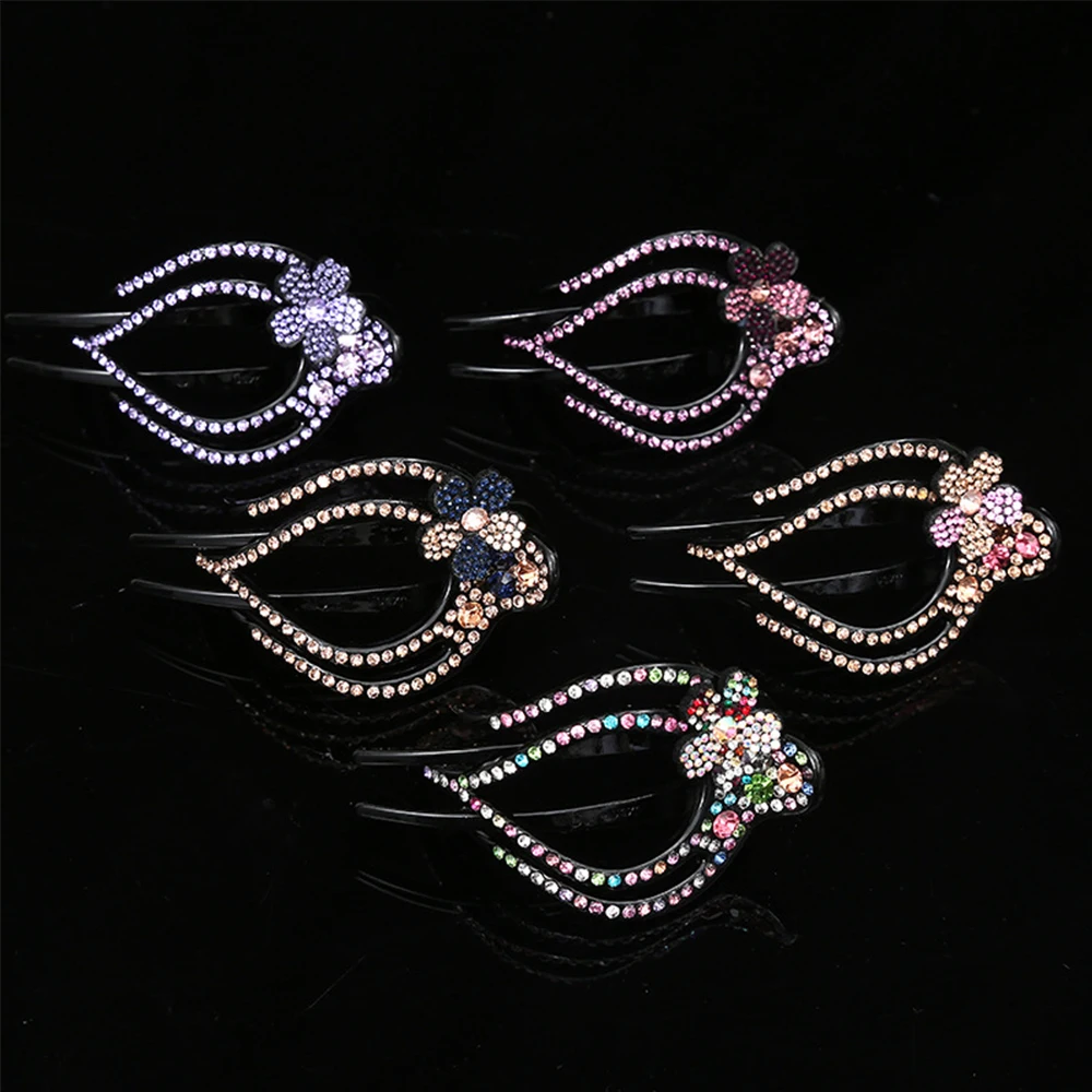 

Ladies Korean Disk Hair Rhinestone Crystal Flower Handmade Hair Claws Hairgrip Hair Accessories Crystal Hair Clip