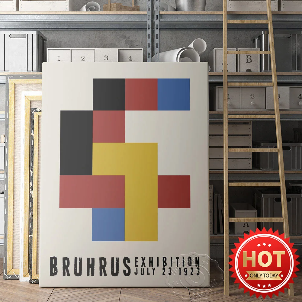 

1923 Bauhaus Exhibition Poster, Bauhaus Colorful Geometry Graph Art Prints, Bauhaus Nordic Style Vintage Home Decor Wall Picture
