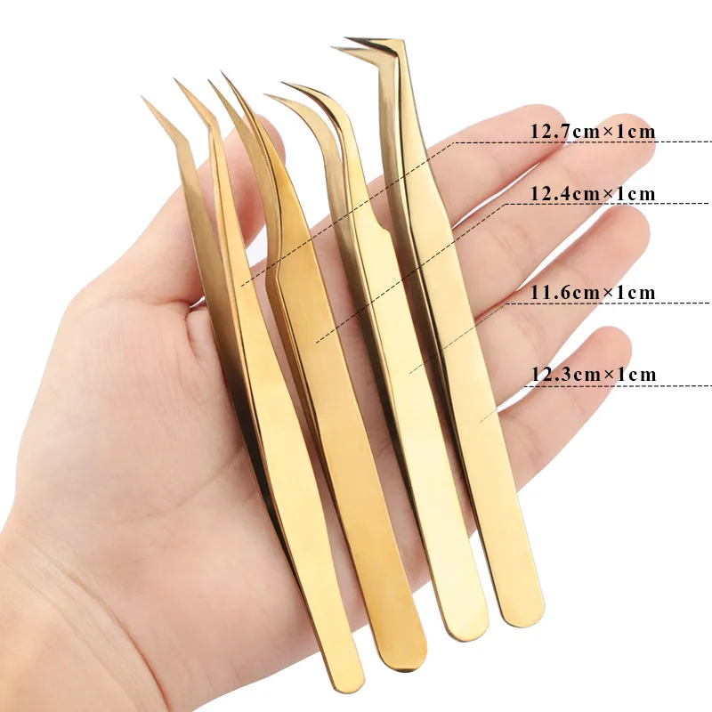 Professional Eyelashes Tweezers For Lashes Extension Nipper Stainless Steel High Precision Eyelash Extension Eyebrow Tweezers