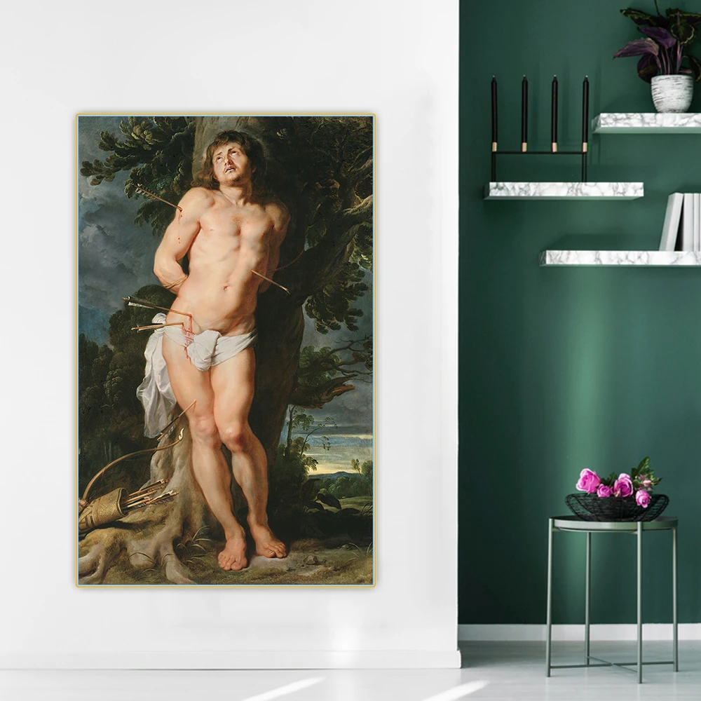 Citon Peter Paul Rubens《St Sebastian,1614》Canvas Art Oil Painting Artwork Poster Decorative Picture Wall Decor Home Decoration