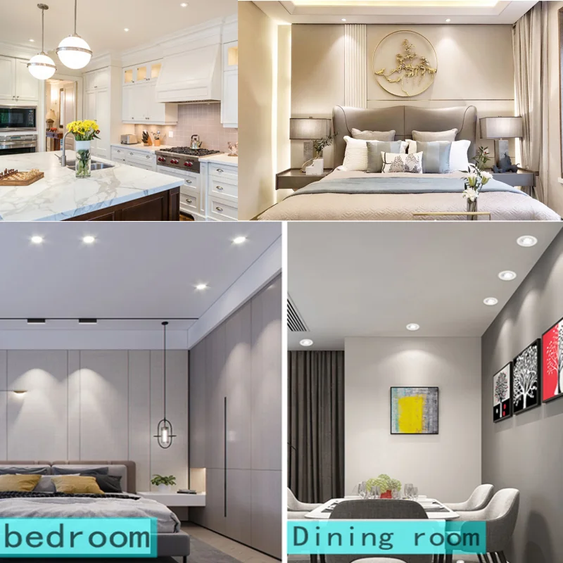 New Square Dimmable Recessed COB LED Downlights 7W 9W 12W LED Ceiling Spot Lights AC85-265V  Indoor Lighting