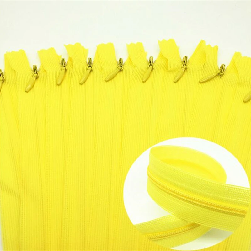 10 Stück 3 # Weiße 28cm/30cm/40cm/50cm/60cm Nylon-Unsichtbare Weiche Tüll-Chiffon-Reißverschlüsse zum Nähen – Detail 14