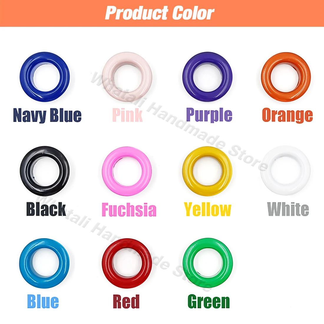 100pcs Mixed 11 Colors Hole Metal Eyelets For DIY Leathercraft Scrapbooking Shoes Belt Cap Bag Tags Clothes Accessories Fashion