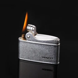 Retro Gasoline Flint Lighter Firewheel Trenches Pure Copper Cigarette Petrol Lighter Free Fire Inflated Metal Gadgets For Men