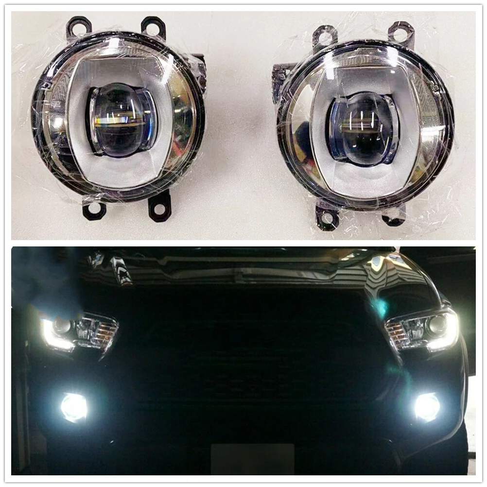 

For Toyota 4Runner RAV4 Highlander 2014-2019 White Fog Light Car Front Bumper Air Vent Turn Signal Daytime Driving Day Light Kit