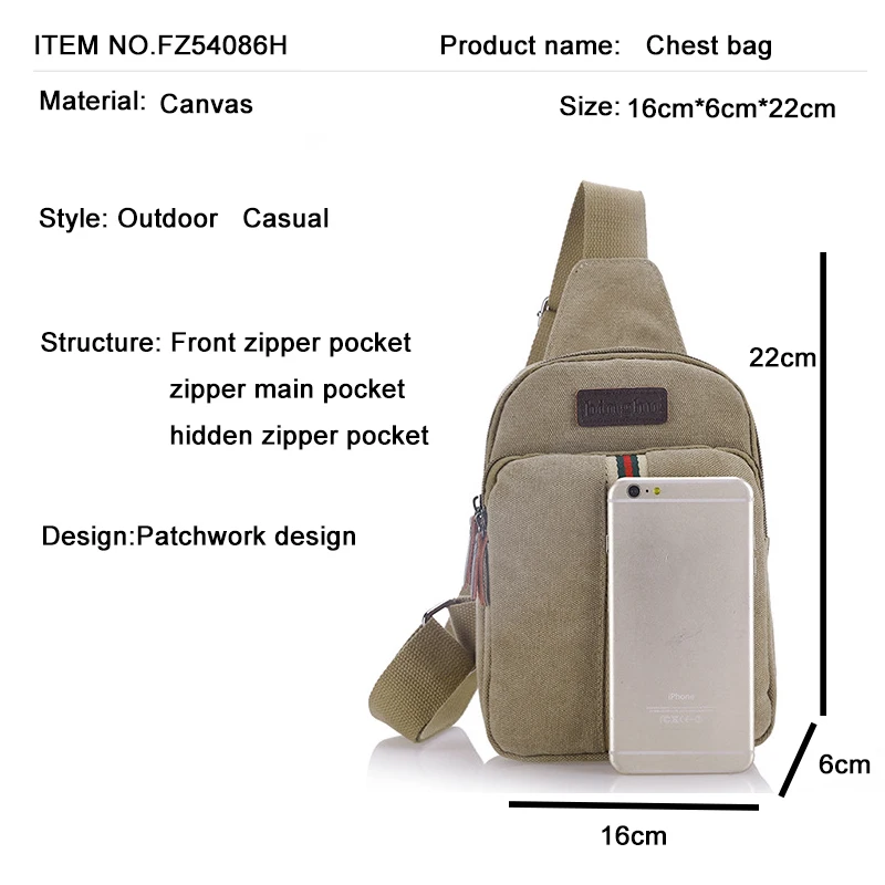 YoReAi Unisex Sporty Canvas Waist Bag Fanny Casual Chest Packs for Male Portable Travel Shoulder Crossbody Bags Bolsas Feminina