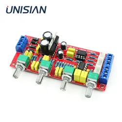 UNISIAN  NE5532 OP-AMP HIFI Preamplifier  Bass Treble Volume Tone  Control Board For Amplifiers  DIY KIT Dual AC12V