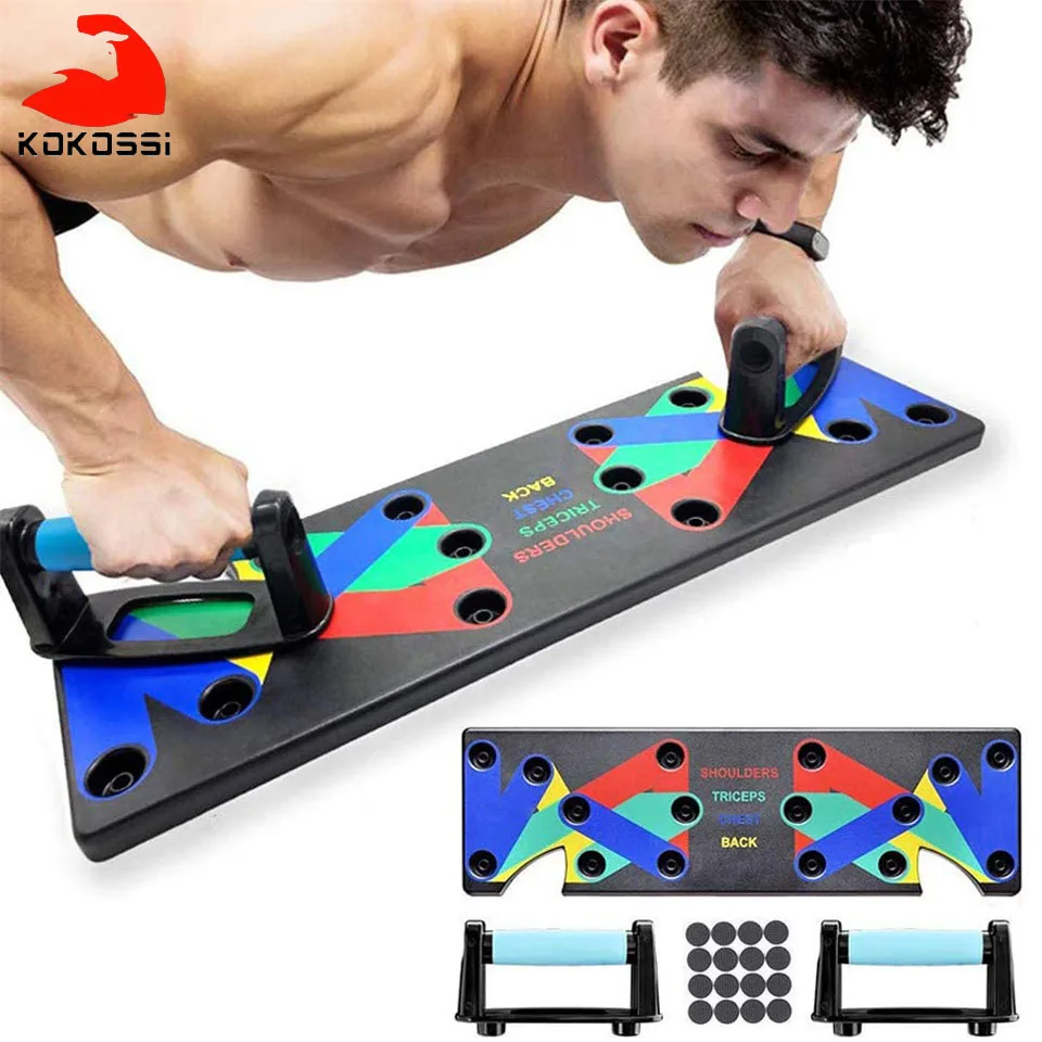 KoKossi Household Multifunction Push Up Rack Board Push-up Stands Body Building Training 9 System Comprehensive Fitness Exercise