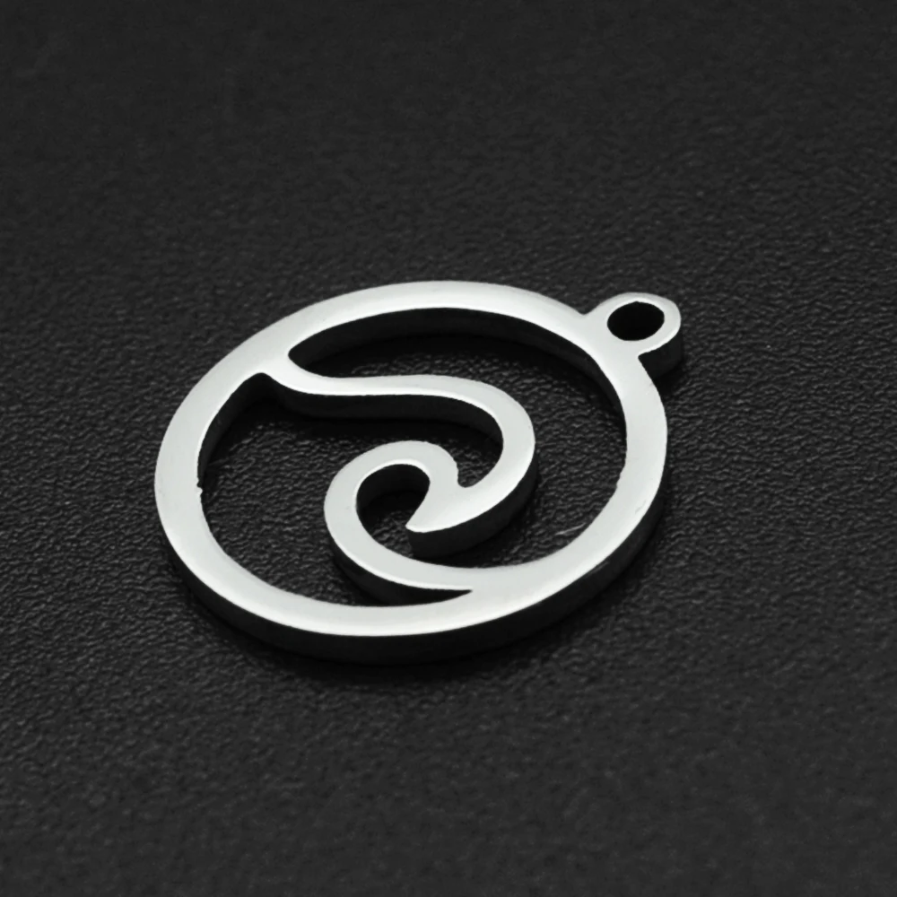 5pcs/lot 14x12 316 Stainless Steel Wave DIY Jewelry Charm Wholesale Factory Price Top Quality Never Fade OEM order Accepted