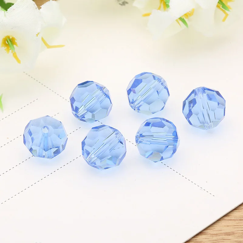 Round 32 Facets 6mm 8mm 10mm 12mm 14mm Faceted Crystal Glass Loose Spacer Beads Wholesale Bulk Lot For Jewelry Making Findings