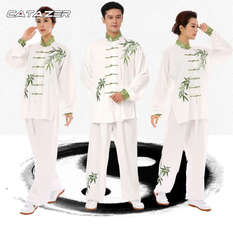 Embroidered Tai Chi Clothing Female Spring and Summer Style Male Middle-aged and Elderly Martial Arts Clothing