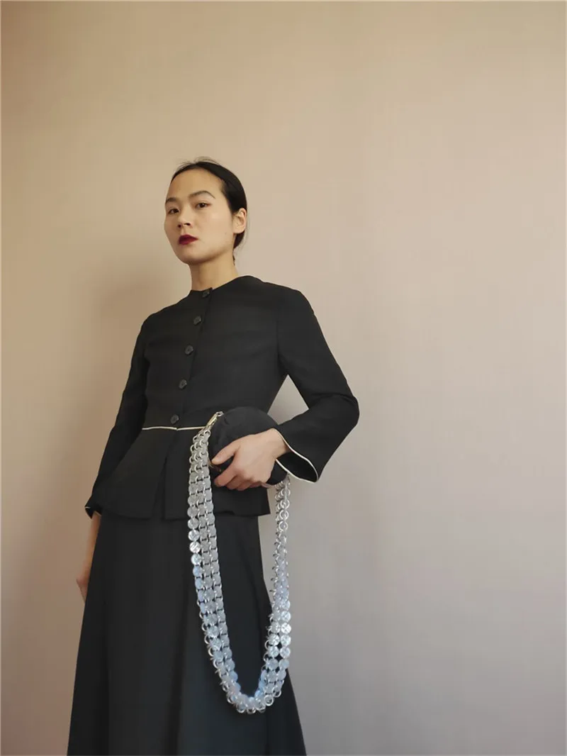 2020 fashion resin fastener bag chain for show button chainmail bag chain