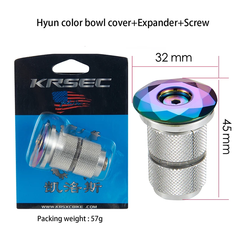 KRSEC Bicycle Compression Plug Steerer Headset Expansion Bolts Insert Bowl Top Cap Mount 1-1/8 Headset Expander Top Cap Fork