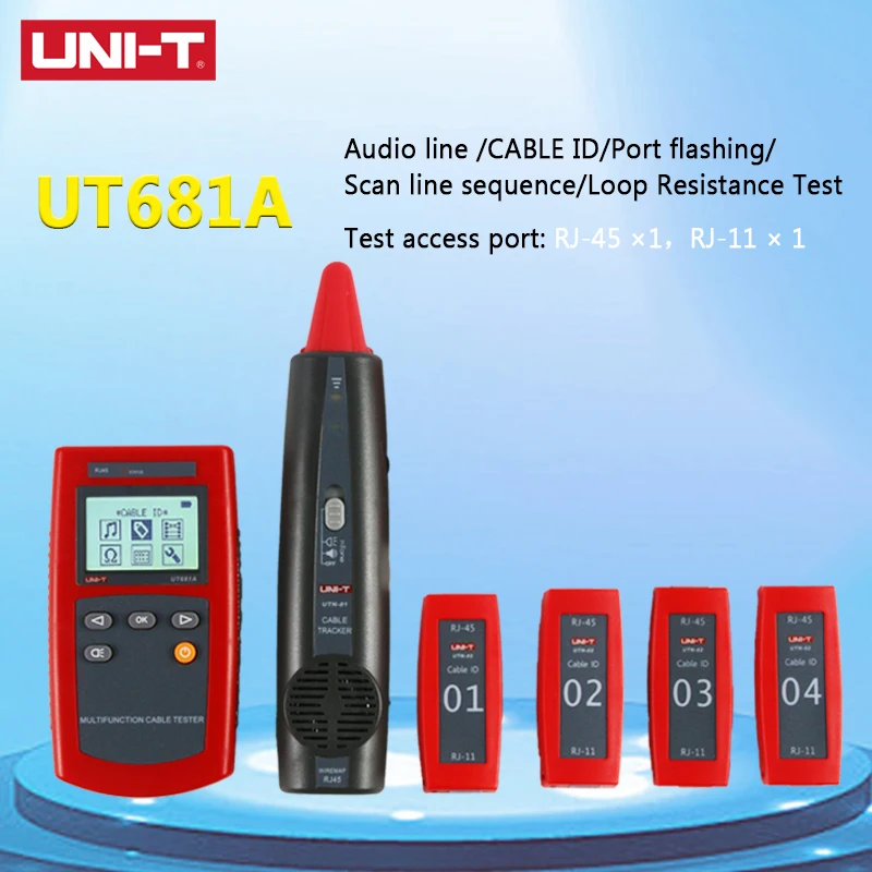 UNI-T UNIT UT681A Multi-functional Network Tester Cable Finder set with Loop Resistance Test and Wire Sequence Scanning