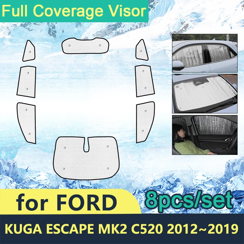 

Full Cover Sunshades For Ford KUGA Escape MK2 Facelift C520 2012~2019 Car Sun Protection Windshields Side Windows Accessories