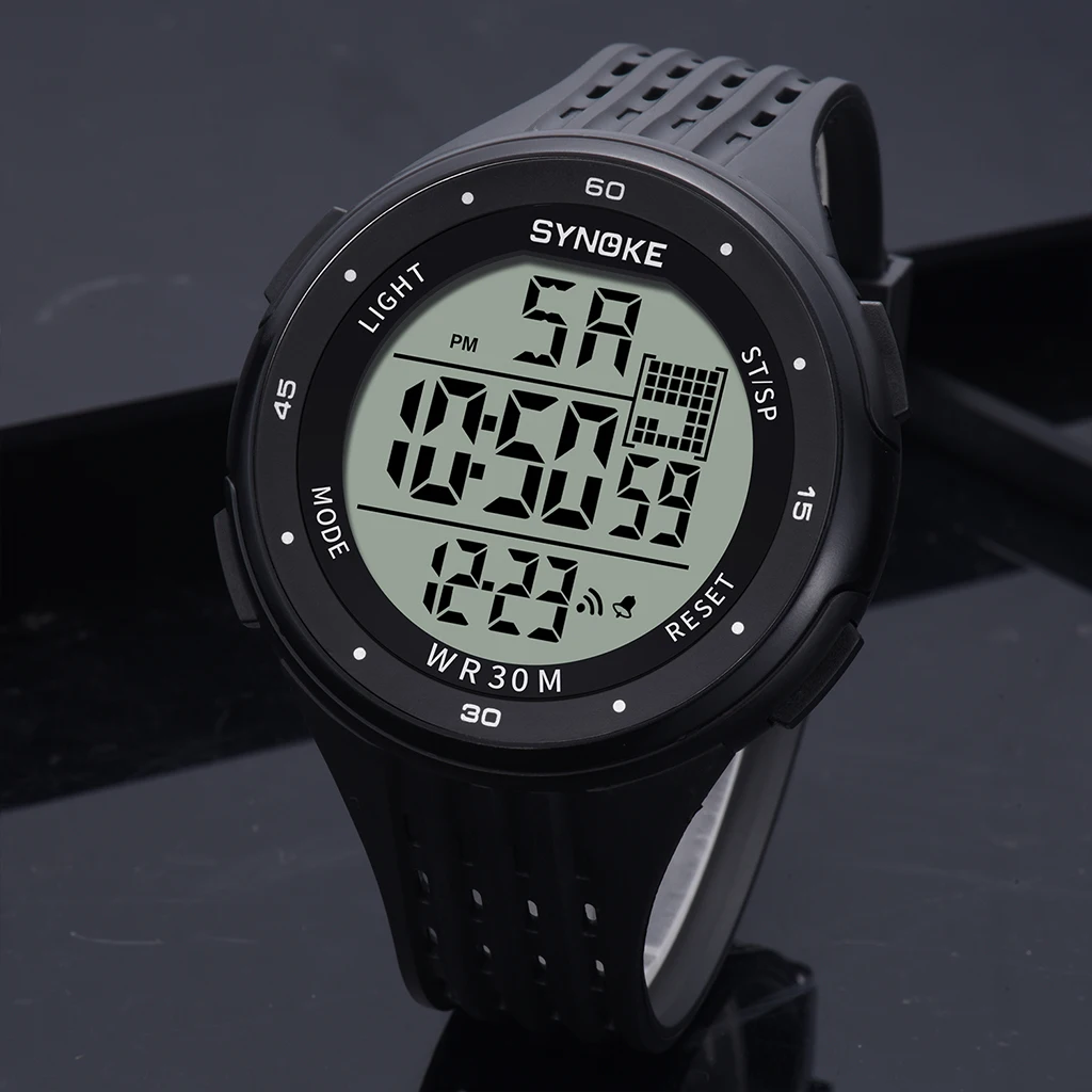 

SYNOKE Outdoor Sport Watch For Men LED Digital Display 30M Waterproof Wristwatches Male Chronograph Relogio Masculino Relojes