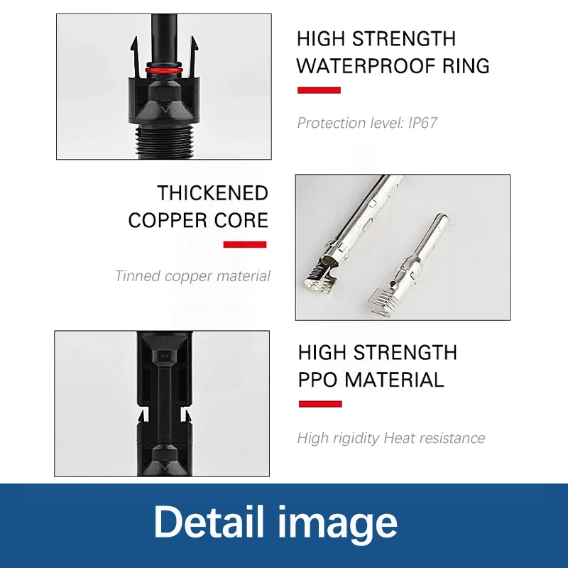 Solar Photovoltaic PV Cable Connector 30/45/60/80A 1000/1500V IP67 Panel Connecotors for Solar System Wiring