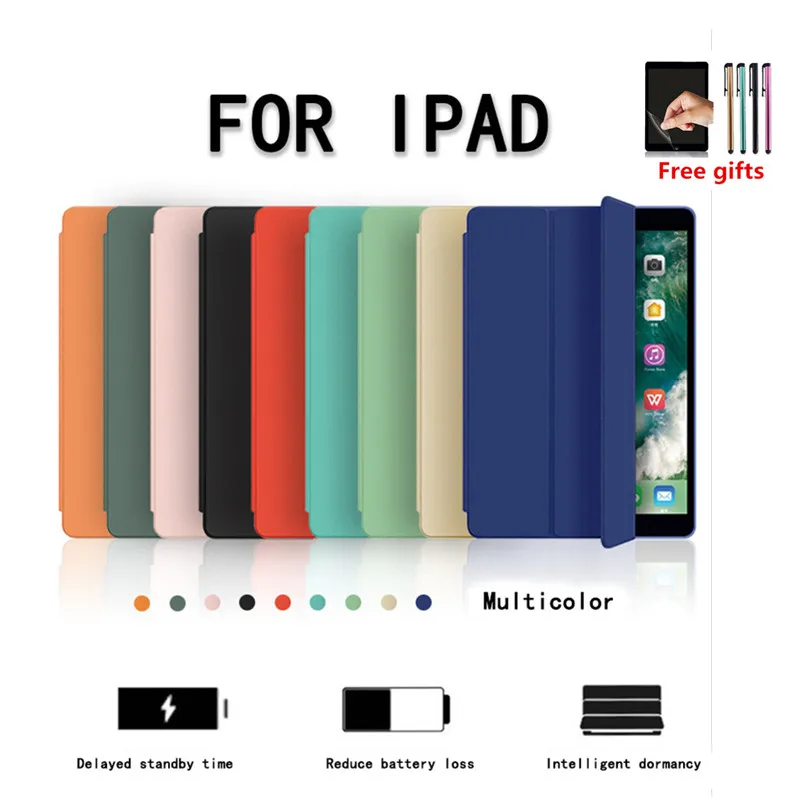 For iPad 10.2 Case 2019 7th gen 2020 8th gen Folding Stand Silicone model A2200 A2232 A2197 A2198 A2428 A2429 A2270 Smart Cover