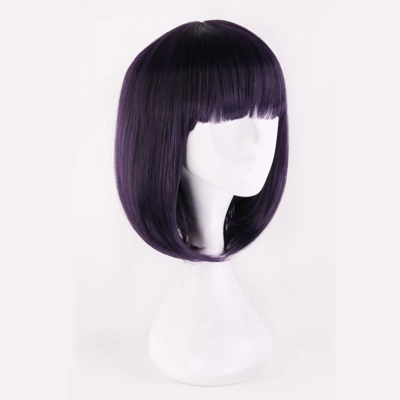 Sailor Saturn Wig Cosplay Wigs Tomoe Hotaru 35cm Purple Black Mix Short Bobo Synthetic Hair Wigs + Wig Cap