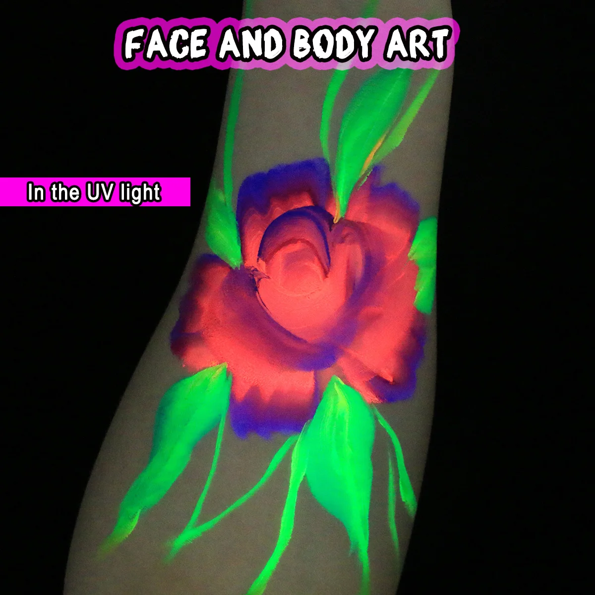 Bowitzki 50g professional Face and body Painting Neon Rainbow Split Cake Water actived eyeliner Makeup eyeshadow