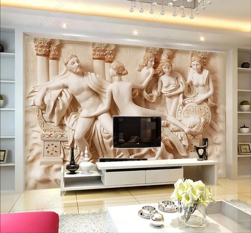 

Custom European style Photo Wallpaper 3D Stereoscopic Character relief Home Decor Living Room Bedroom 3D Background Wall