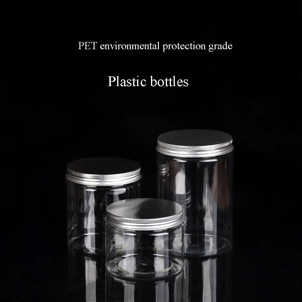 50ml/100ml/150ml/200ml/300ml Plastic Jar With Lid Screw Iron Transparent Container Empty Cosmetic Cream Powder Jar Vanity Box