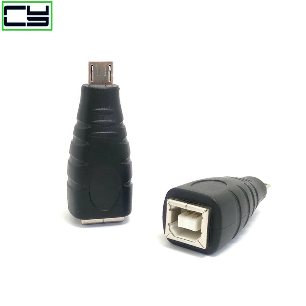 Mini USB B type 5pin & Micro USB type 5pin male to USB 2.0 B Type Female Printer Scanner Adapter Black