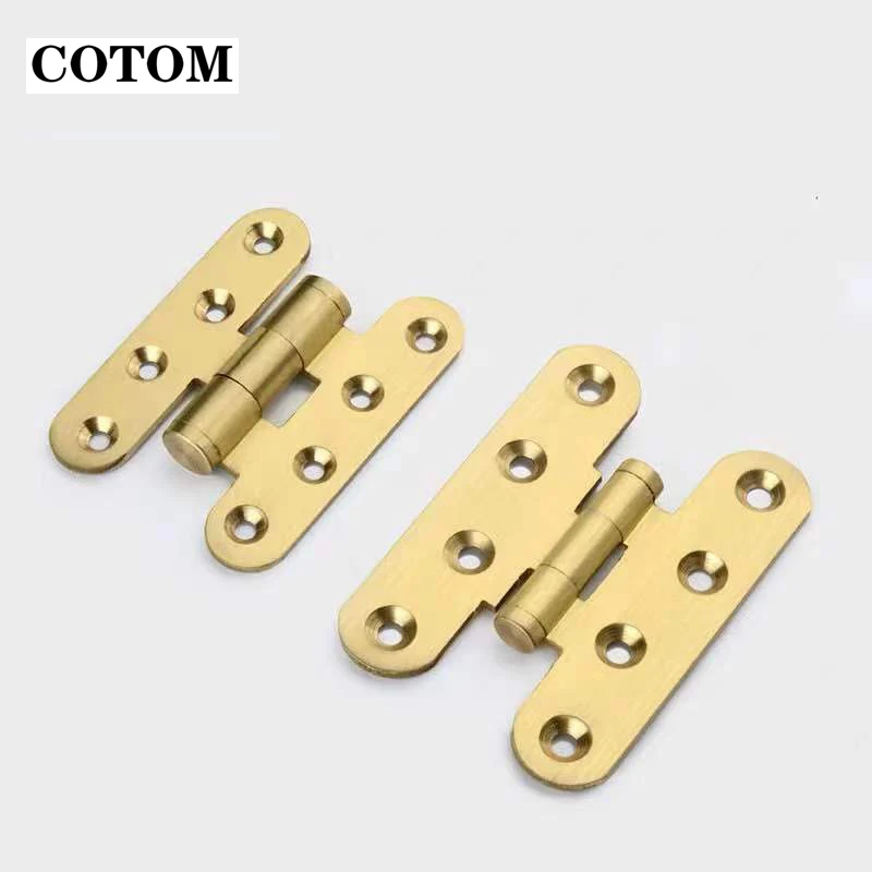 

2 Pieces Brass Cabinet Door Hinge Free Slot Smoothly household Furniture Hardware Accessories High Quality Thick Door Hinges