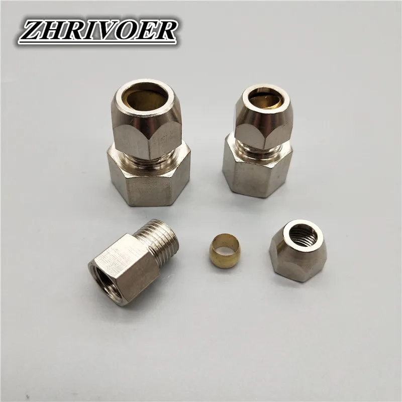 Ring Lock oil Tube Compression Ferrule Tube Compression Fitting Connector tube 4-12mm Female Thread 1/8