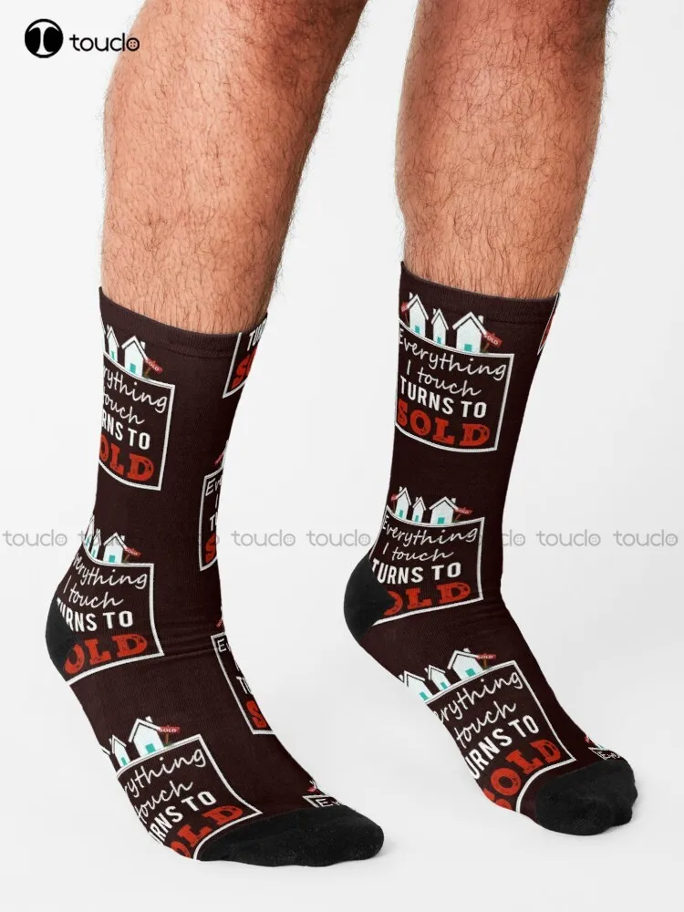 Top Fun Real Estate Agents Everything Turns To Sold Socks Cute Socks Unisex Adult Teen Youth Socks Personalized Custom