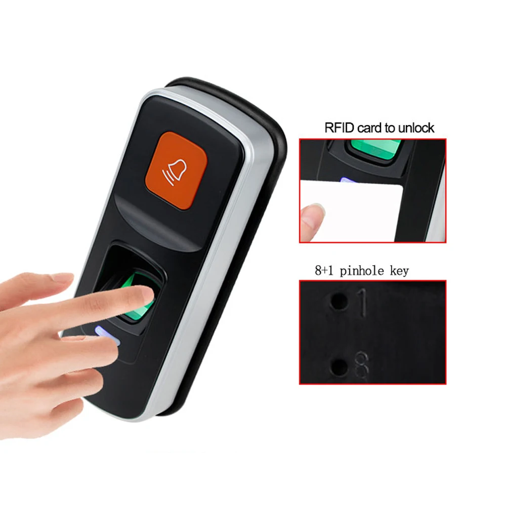 RFID Biometric Fingerprint Access Control System Kit+Electric Magnetic/Strike/Bolt Lock+Exit Button+Power Supply+10Keyfobs