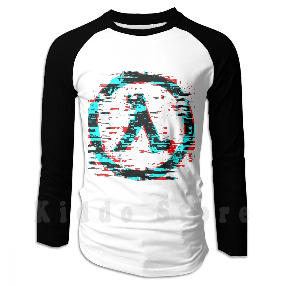 Half Life-Glitch Hoodie Long Sleeve Glitch Glitch Art Vaporwave Half Life Half Life Lambda Aperture Science