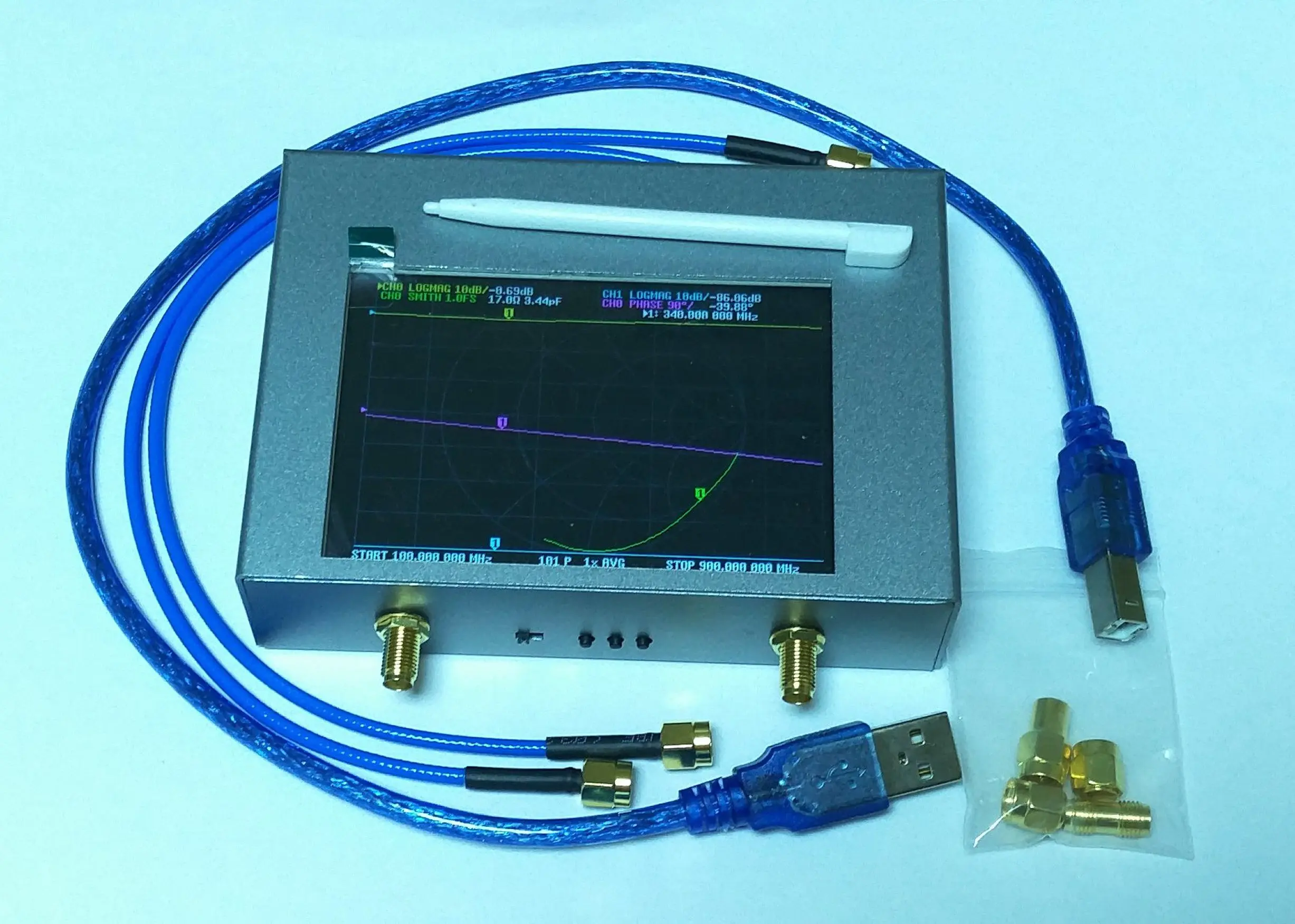 Original NanoVNA V2 Plus4 4 inch 4GHz Vector Network Analyzer  50kHz-4GHz Shortwave HF VHF UHF 70-90dB With 3200mAh Battery