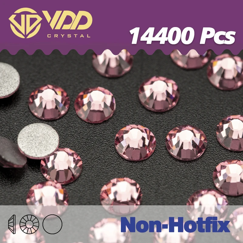 VDD Groothandel SS3-SS20 14400 stks/pakken Glas Steentjes Kristal Lijm op Plaksteen 3D Stenen Voor Nail Art Decoratie Kleding DIY