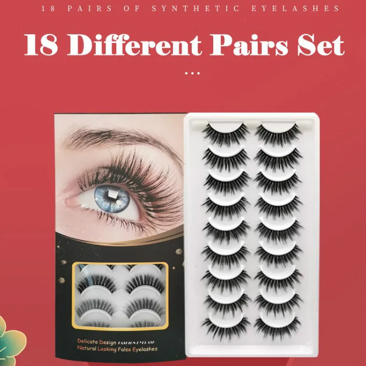 18 Pairs Make Fales Eyelashes Eyelash Fake Eyelashes lashes for Eyelash Extension