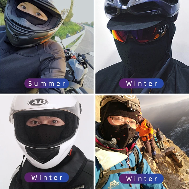 ROCKBROS Cycling Face Keep Warm Winter Climbing Hiking Fleece Thermal Windproof Balaclava Running Fishing Skiing Hat Headwear