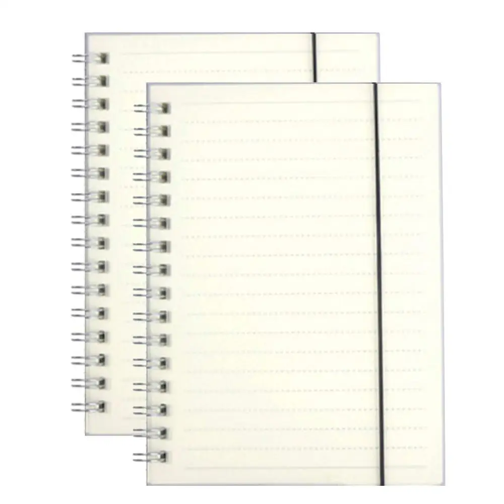 XRHYY Frosted Transparent Hardcover B5 A5 A6 Ruled Wire Bound Spiral Journal Elastic Closure Students & Office Notebook