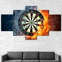 Unframed 5 Panel Darts Board Game Bullseye Pictures Wall Art Home Decor Posters Canvas Printed Paintings Gift for Living Room