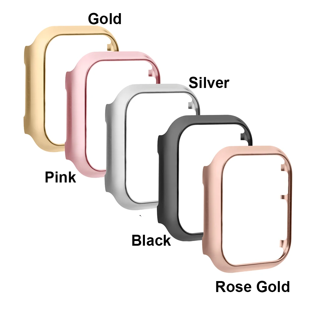 Akcesoria do etui Apple Watch 45mm 44mm metalowy zderzak osłona ochronna rama do iWatch SE Series 7/6/5/4 obudowy aluminiowe złoto