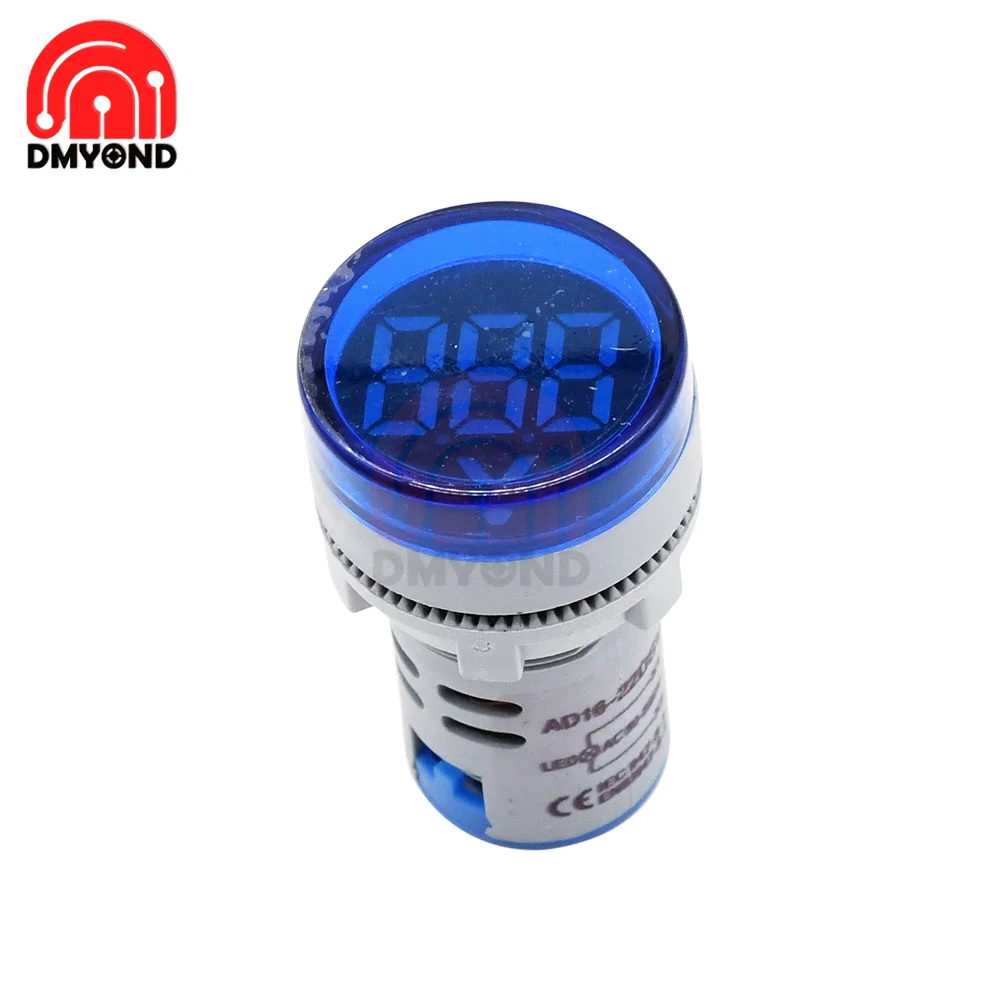 Diy Mini Digitale Voltmeter 22Mm Ronde Ac 60-500V Volt Spanningstester Meter Monitor Power Led Indicator Pilot Licht Display