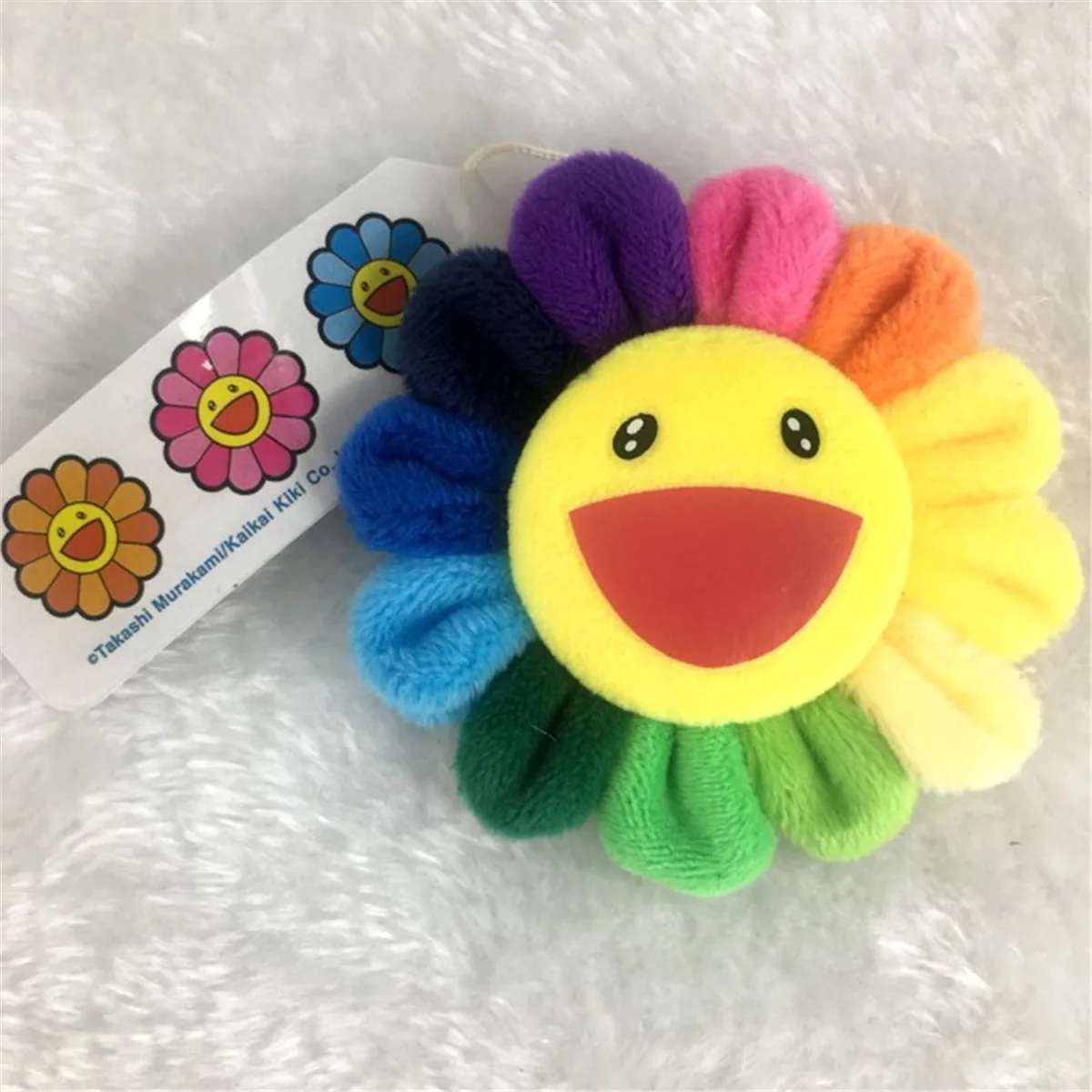 Misura per Ta-ka-shi Mu-raka-mi Ki-ki Kai-kai spilla fiore spilla arcobaleno distintivo cinturino ciondolo in peluche