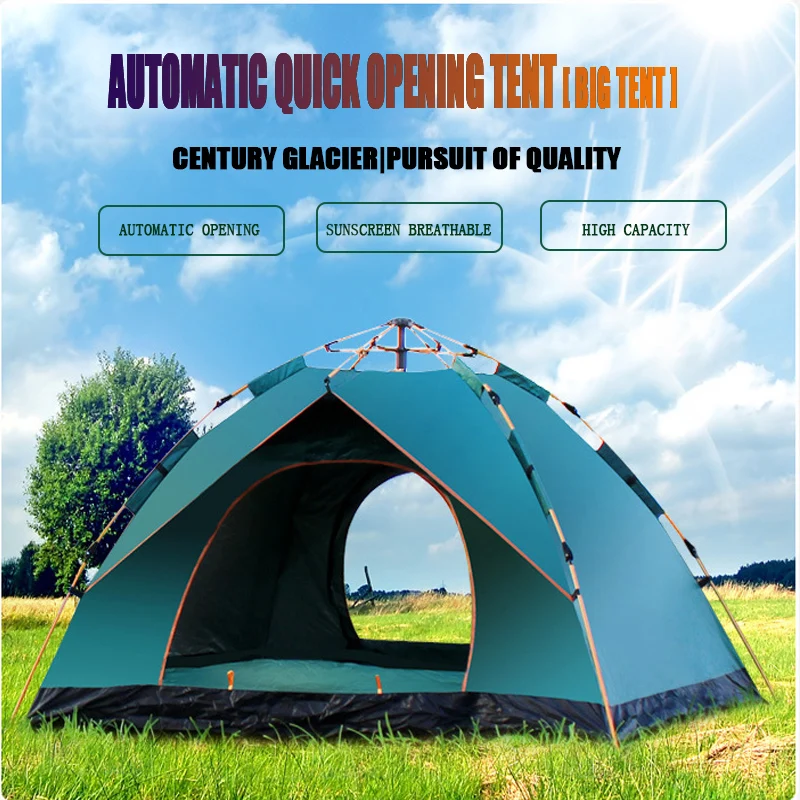 

2020 New Camping Automatic Tents Family Outdoor Tourist Tent 4 Seasons Waterproof 1-4 People Travel Tent Sun Beach Protection 4.