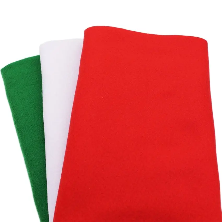 Red White Green Soft Felt Fabric For Needlework DIY Sewing Dolls Crafts/ Christmas Series Non-woven/Polyester Cloth 45CM*110CM