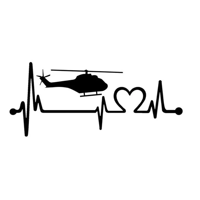 

15.3CM*6.6CM Helicopter Heartbeat Lifeline Chopper Pilot Vinyl Car Sticker
