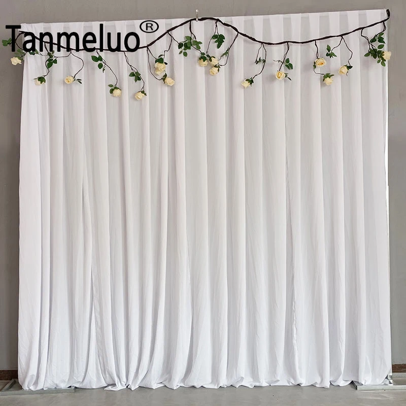 

2x2M White Birthday Party Wall Backdrop Wedding Backdrop Drapes Spandex Thick Curtains Event Ceremony Background Panels