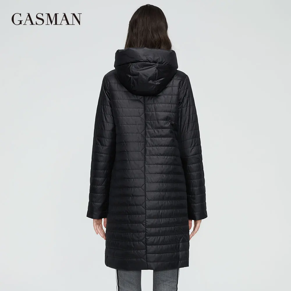 GASMAN 2022 new Women\'s spring jacket long thin cotton zipper hooded fashion parka coat women lightweight autumn jackets 20155